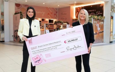Suzanne Jackson of SOSU presents cheque to Breast Cancer Ireland